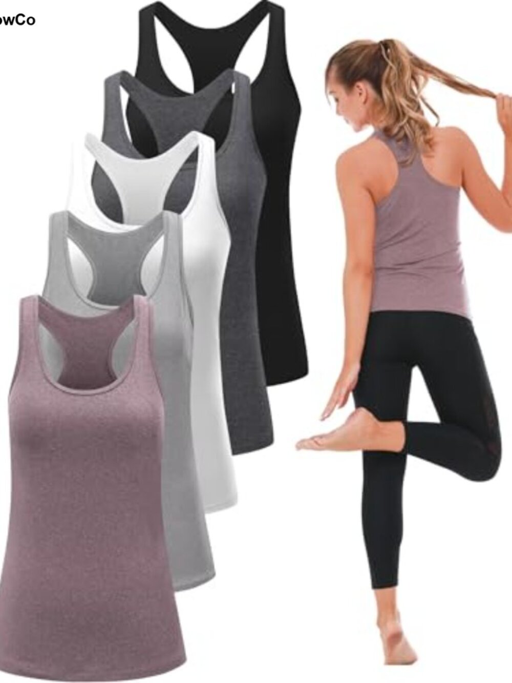 5 Pack Womens Workout Tank Tops Racerback Compression Sleeveless